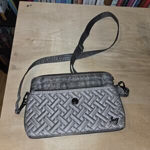 Lug Color Blocked gray Quilted Crossbody - Pirouette convertible bag